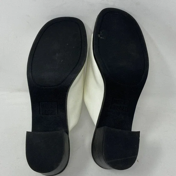 Vintage 90s Y2K Mootsies Tootsie White Slide Sandals Chunky Heel - Picture 5 of 5